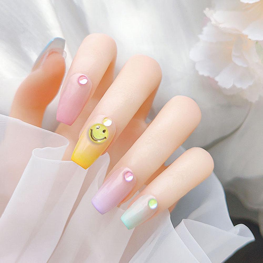 NEEDWAY Perhiasan Kuku Smiley Face Gaya Jepang Timbul Tiga Dimensi Bunga Matahari DIY Nail Art