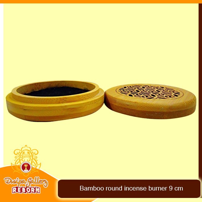 Bamboo Round Incense Burner 9 cm