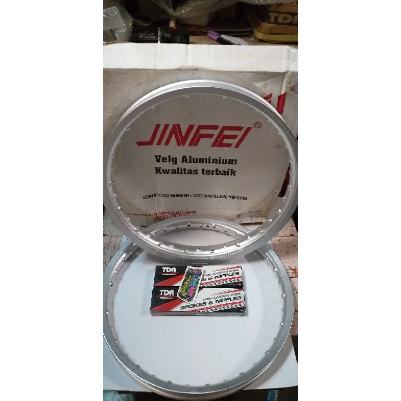 Jual Velg Jinfei Set 140/160 Ring 17 Silver Free Ruji TDR Crom ( 2 Biji ...