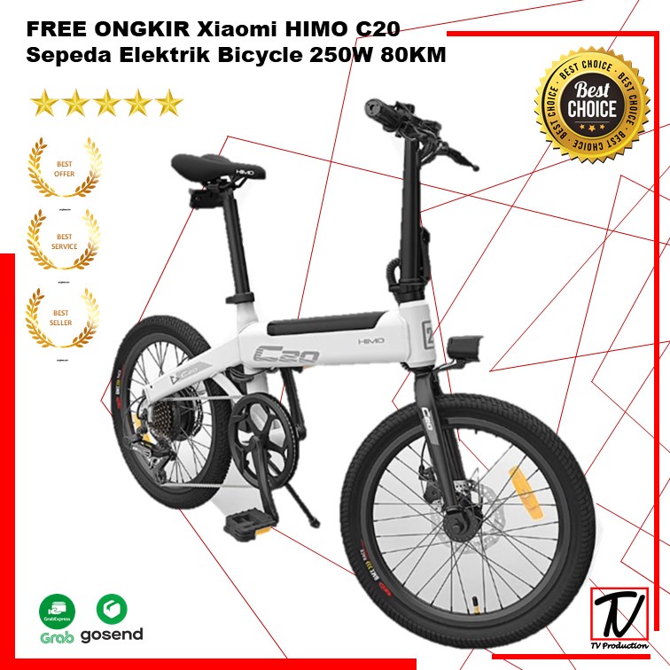 FREE ONGKIR Xiaomi HIMO C20 Sepeda Elektrik Smart Moped Bicycle 250W 80KM