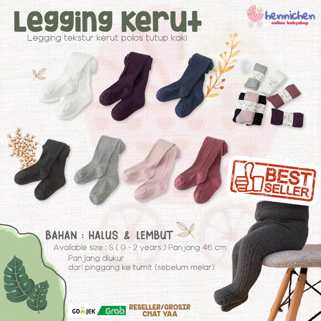 KACAKID Legging tekstur kerut polos tutup kaki Legging bayi korea legging anak celana panjang bayi