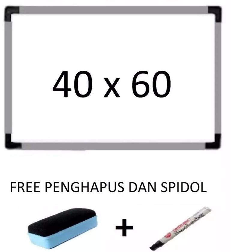 

오 Papan Tulis Whiteboard 40x60 Spidol Dan Penghapus Limited