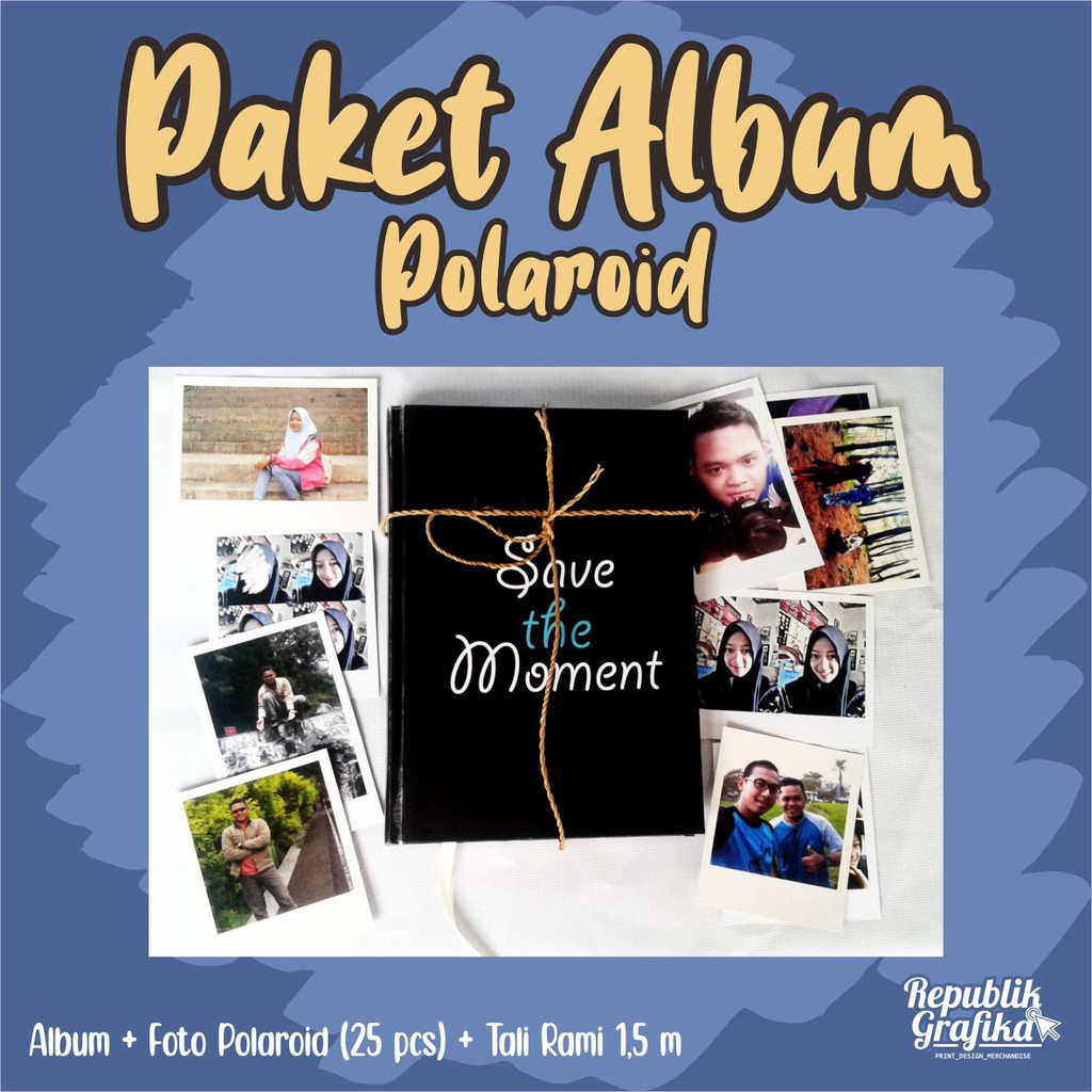 Paket Notebook Hardcover (A5) + Polaroid  (Ac 260) + Tali Rami