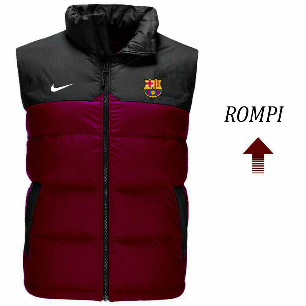 Jaket Rompi Merah Maroon Logo Barcelona