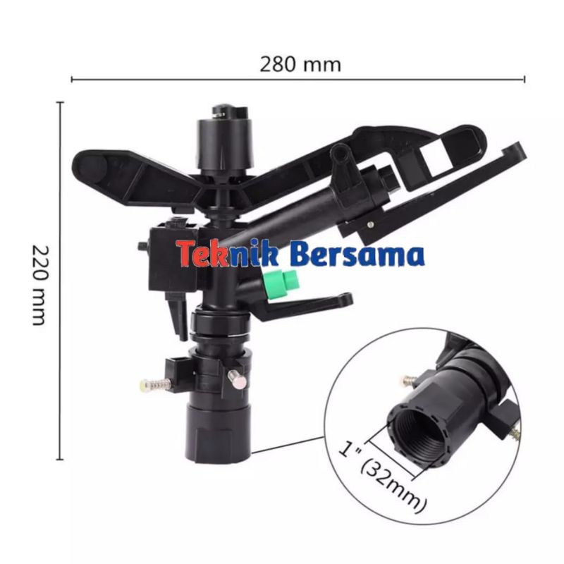 Sprinkler impact gun pvc 1 inch sprinkler pertanian