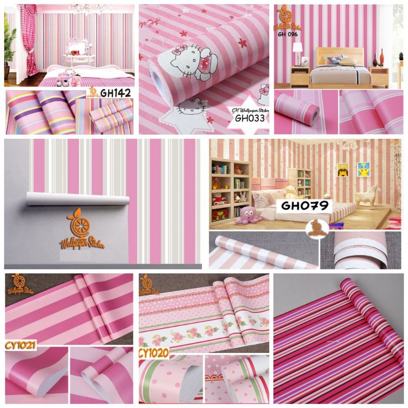 ⭐️ Jendela Kosmetik ⭐️Wallpaper Stiker Dinding Motif Dan Karakter Premium Matte Quality Size 45cm X 10M Hello Kitty Salur GH 033