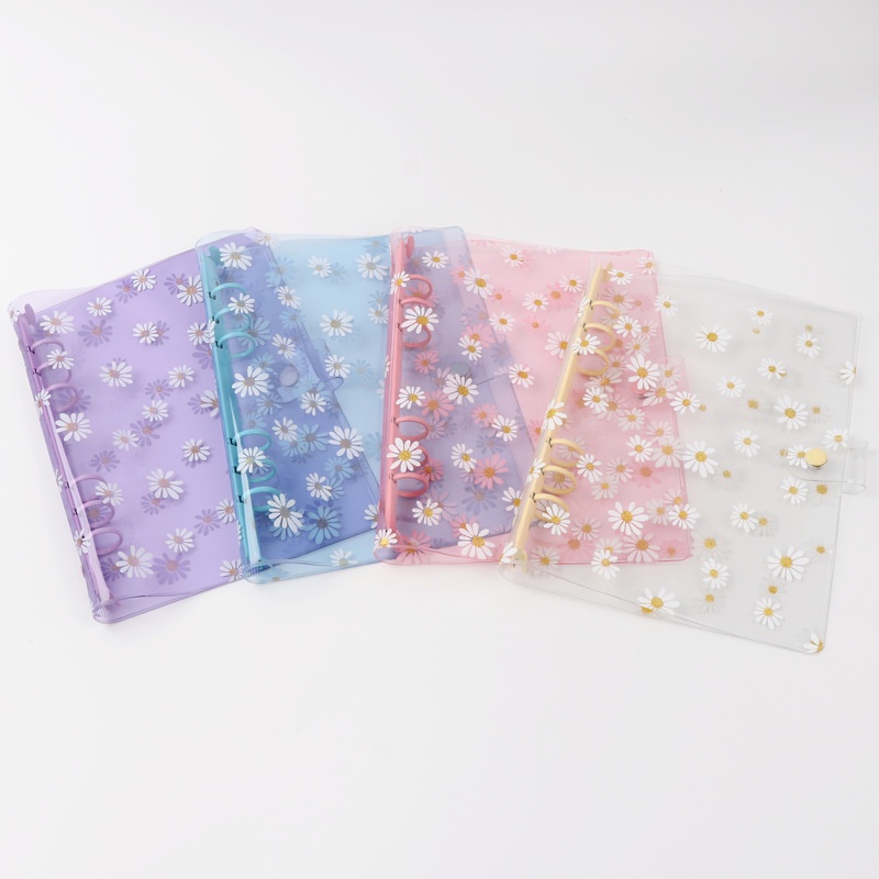 A5 A6 Daisy Transparent Jelly Purple Binder Album 6 Holes Photo Album Photocard Lomo Card Album Cover DIY journal Notebook