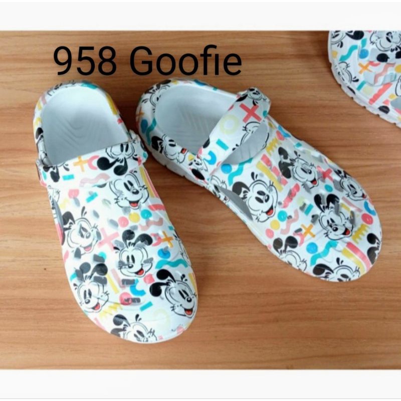 Sandal Baim Motif Printing Kartun 36-40 Sandal Crocs Anti Slip Sandal Kodok Sablon Lucu 958