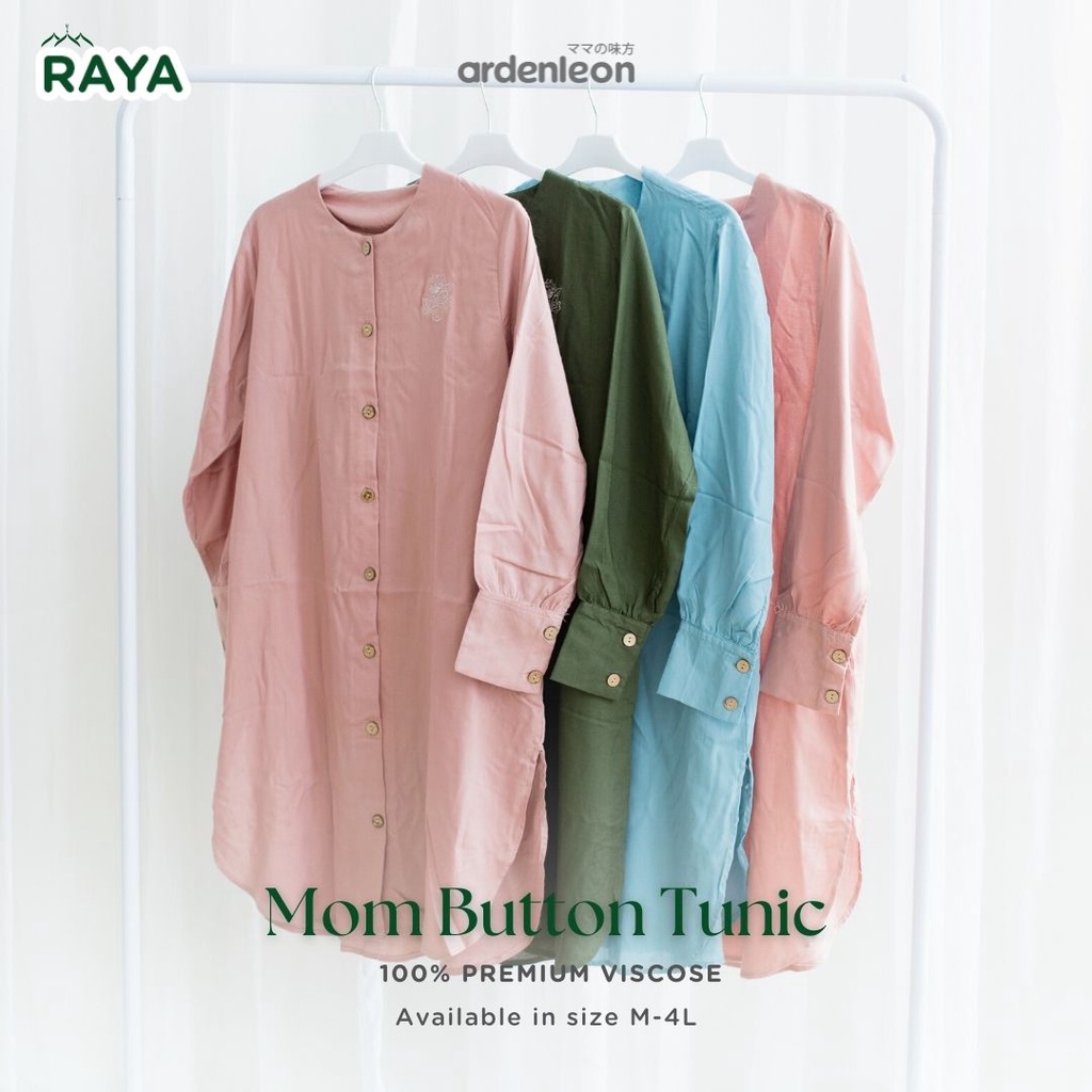 Ardenleon Raya Collection Mom Button Tunic Baju Muslim Atasan Lengan Panjang Wanita Dewasa