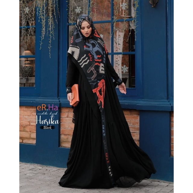 [ER.HA SYARI] GAMIS SYARI TERBARU / DRESS SET PRINTING " HARIKA SET " BY ERHA SYARI