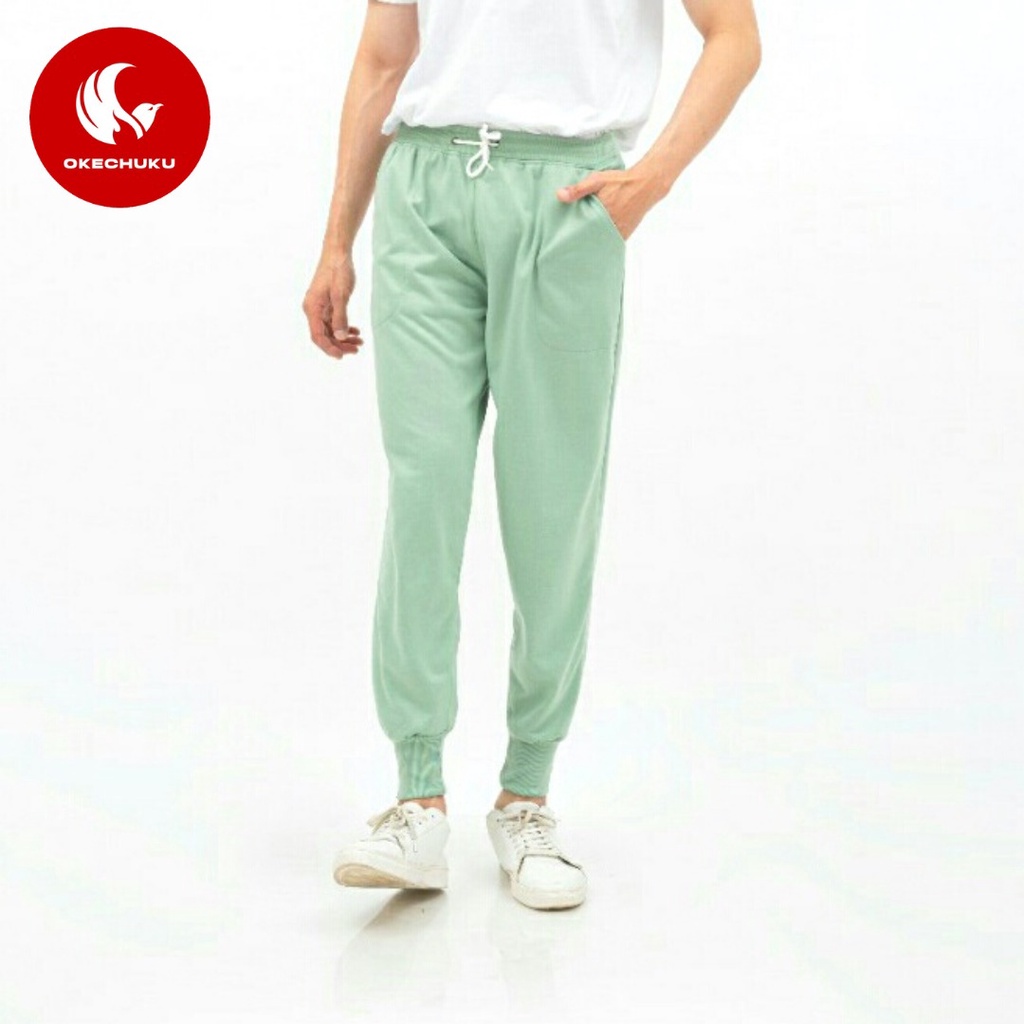 OKECHUKU Brooklyn Celana Panjang Pria Polos Basic Jogger Pant / Joger Pants-Mint