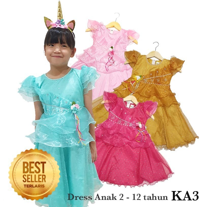 BIG PROMO Dress Baju Anak Perempuan 2- 12 tahun Gaun Anak Perempuan Dress Anak  Gaun Pesta Murah