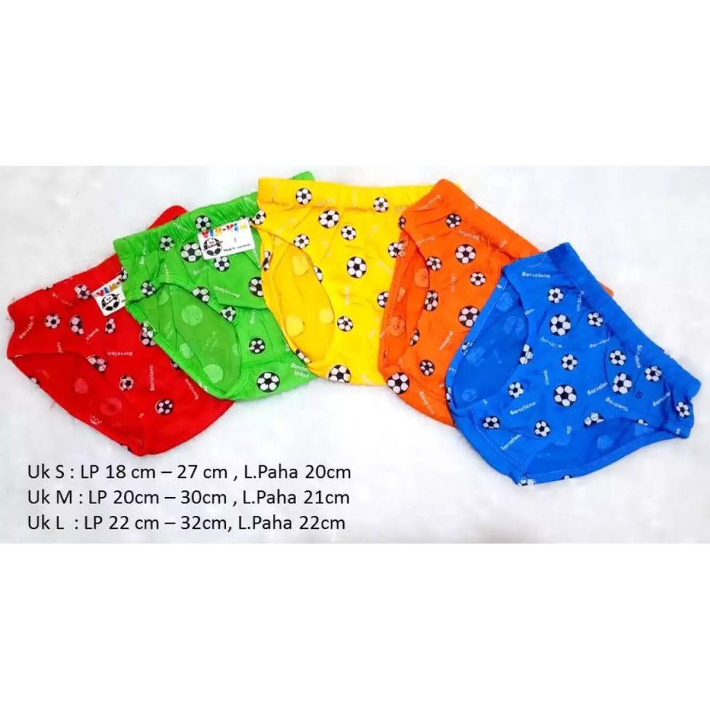 6 PCS Celana dalam anak laki laki motif Bola - CD anak Balita Pria - Celana Dalam Balita