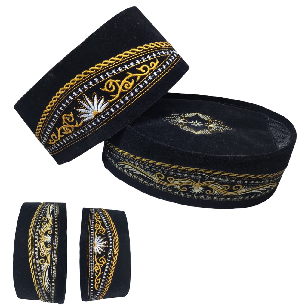 PECI SONGKOK BORDIR AC/PECI SONGKOK BELUDRU/BLUDRU CONTESA PRIA DEWASA/ANAK ANAK/PECI SHOLAT/MENGAJI