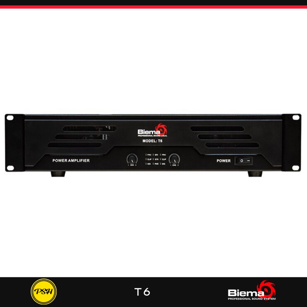 Biema T6 T-6 Power Amplifier 1300 Watt Ampli Amply Sound System