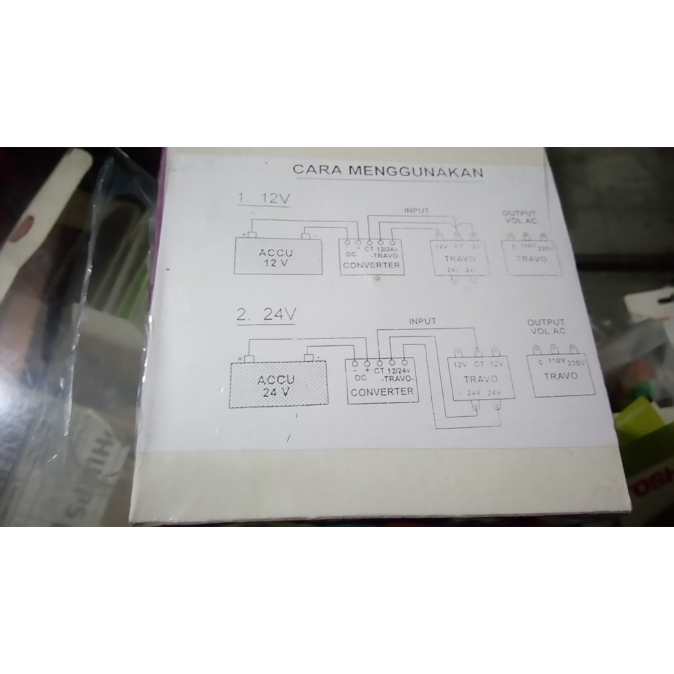 KIT INVERTER DC 12V-24V AC220 500W HEATSINK TEBAL KIPAS