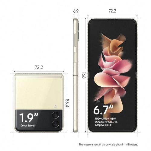 Samsung Galaxy Z Flip3 5G 8/256GB - Cream (Free Mickey Strap + Case & Samsung Care+)