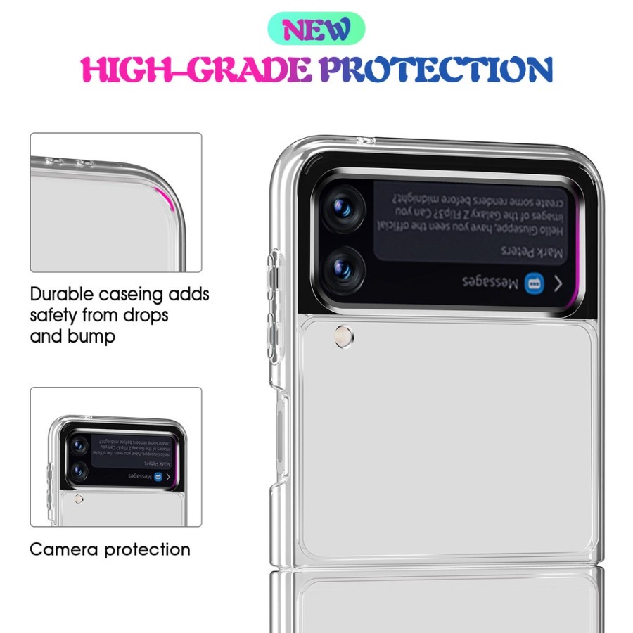 Case Samsung Galaxy Z Flip 3 Flip3 Casing Bening Clear TPU PC