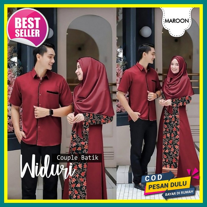 Baju Couple Pasangan Terbaru 2021 Batik Gamis Kebaya Kapel Keluarga Suami Istri Batik Kondangan Gami