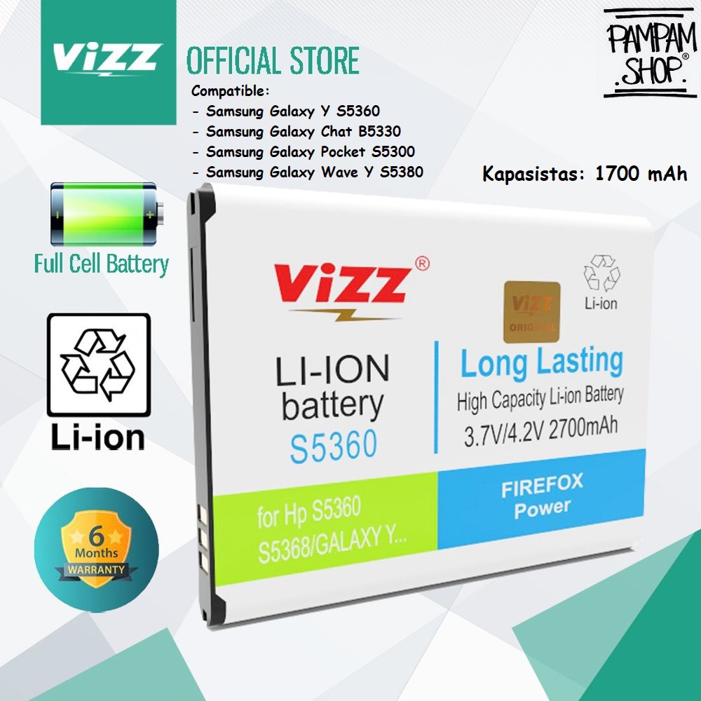 Baterai Vizz Double Power Original S   amsung Galaxy Pocket