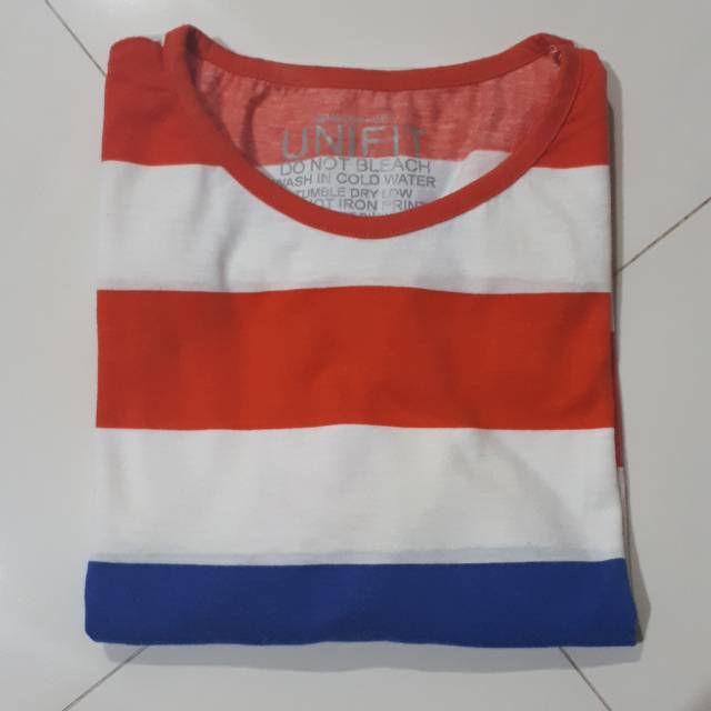 Preloved Kaos Blouse Merah Putih Biru