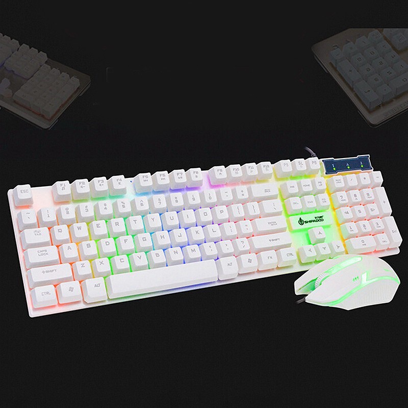 Keyboard + Mouse Gaming Set Shipadoo D280 Manipulator Luminous Rainbow