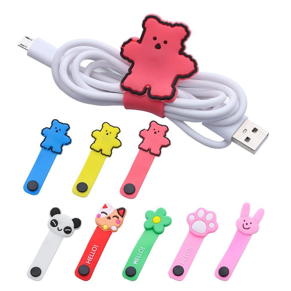 POPULAR Populer 1Pcs Penggulung Kabel Kartun Earphone Cord Winder Desktop Storage Cord Organizer