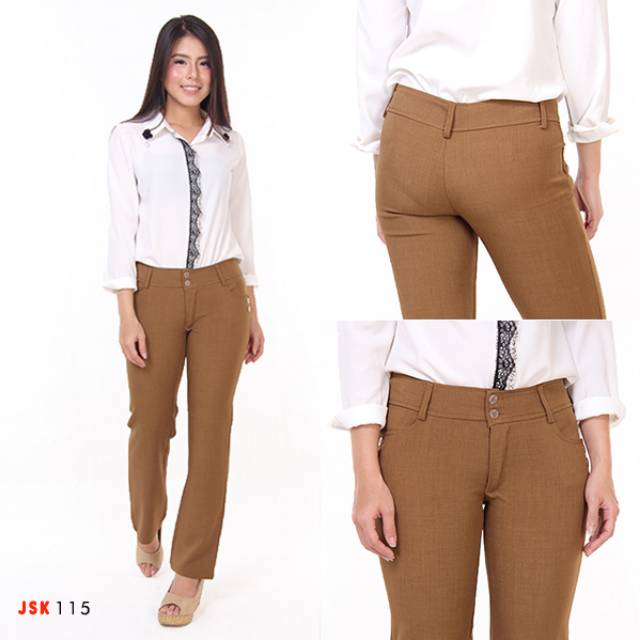 (Size S - XXXL) Celana Kerja Wanita / Celana Bahan Wanita / Celana Kantor Wanita 6 PILIHAN WARNA