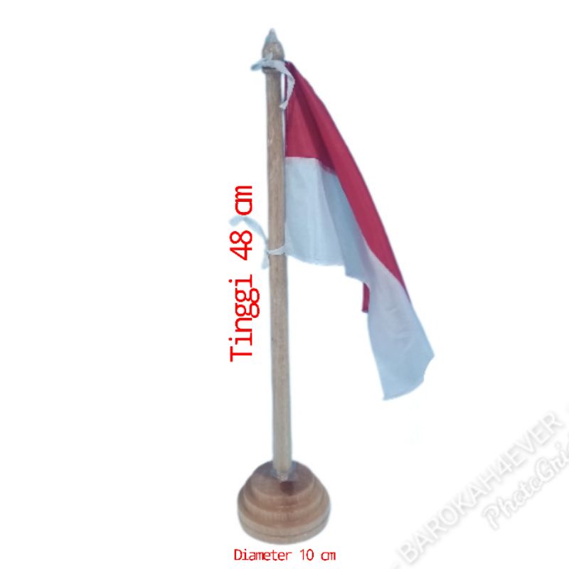 Tiang Bendera Meja Kayu Bendera Meja + Bendera Merah Putih Kecil