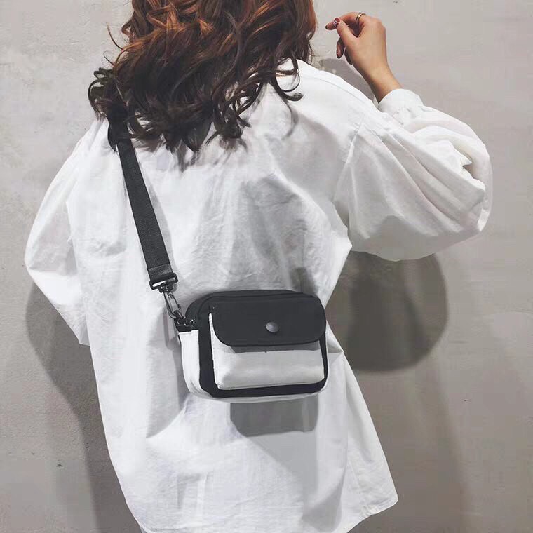 SLING BAG TAS SELEMPANG CANVAS TWO TONE