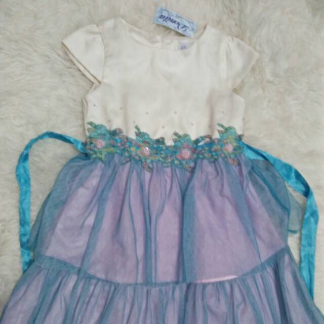 Baju dress anak pesta donita size 10 hijau