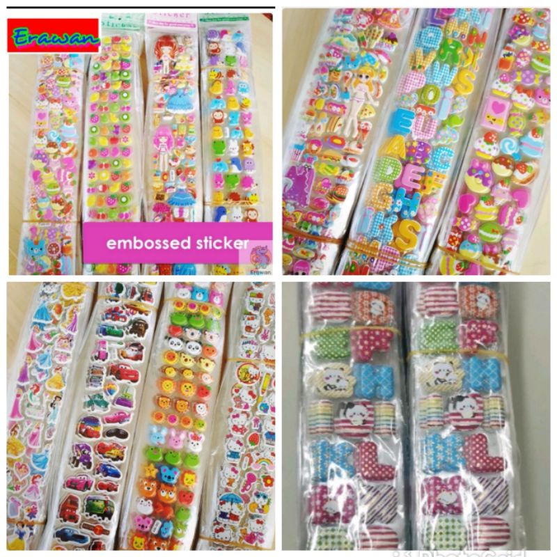 

COD - STICKER / EMBOSSED STICKER / STICKER EMBOS 30 CM / STICKER TIMBUL PANJANG / STICKER / STICKER KARAKTER ANAK