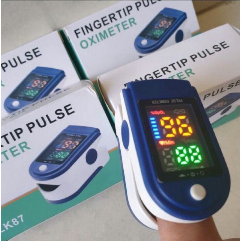 FINGERTIP PULSE OXYMETER FINGERTIP OXIMETER SPO2 LED FULL COLOUR LK87 LK88 ORIGINAL PREMIUM GROSIR TERMURAH