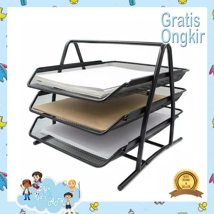 

Office & Stationery | Document Organizer | Elevated Tray Besi 3 Susun / Rak Dokumen Kertas Besi 3 Susun | Best Seller