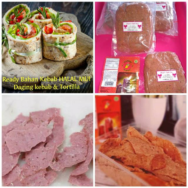 Paket Bahan Kebab tortilla 10lembar daging kebab 200gr Halal MUI tortila