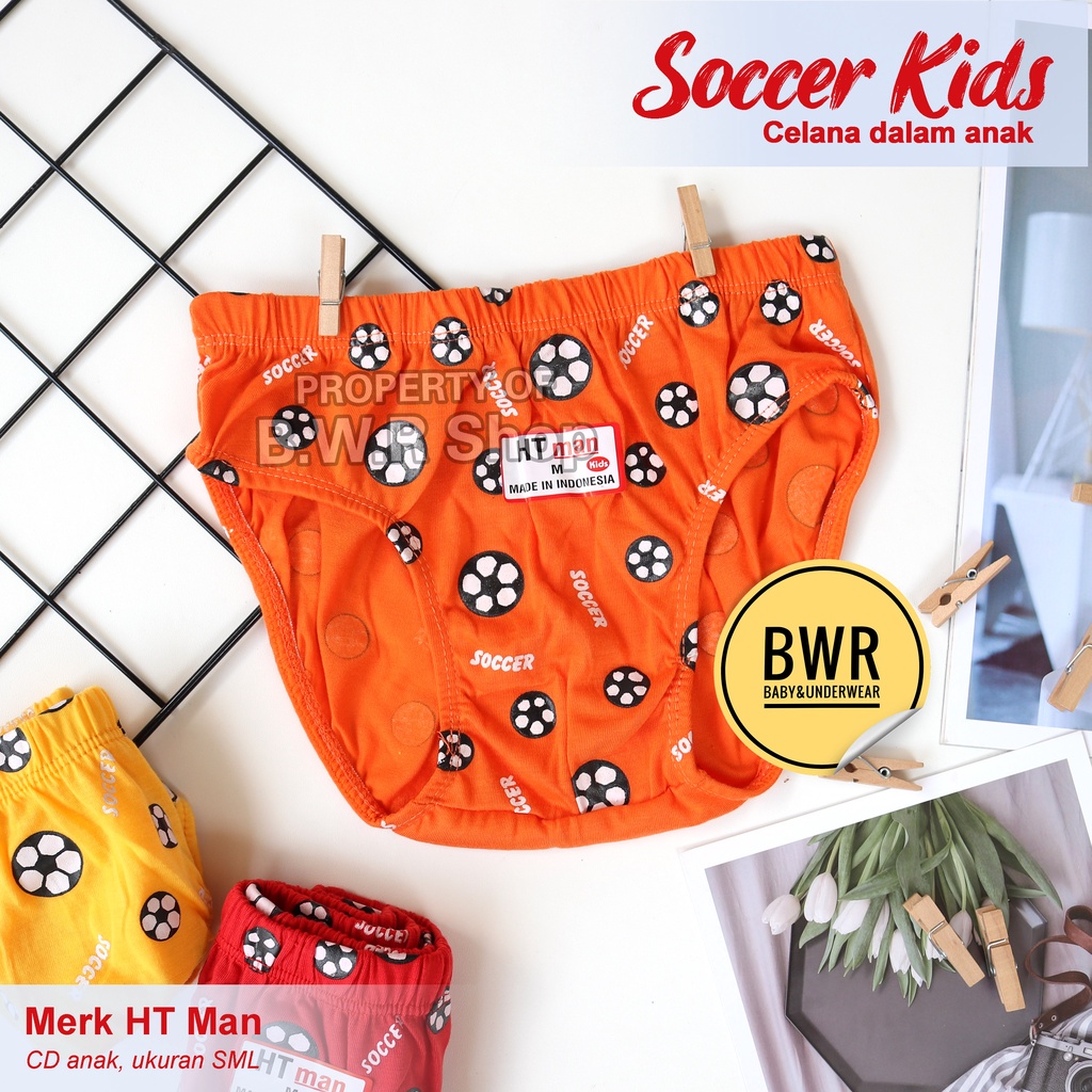 [ 3pc ] CD Anak HT MAN MOTIF KERUT Bola / Celana Dalam Anak Harian Murah Karet Kerut | Bwr