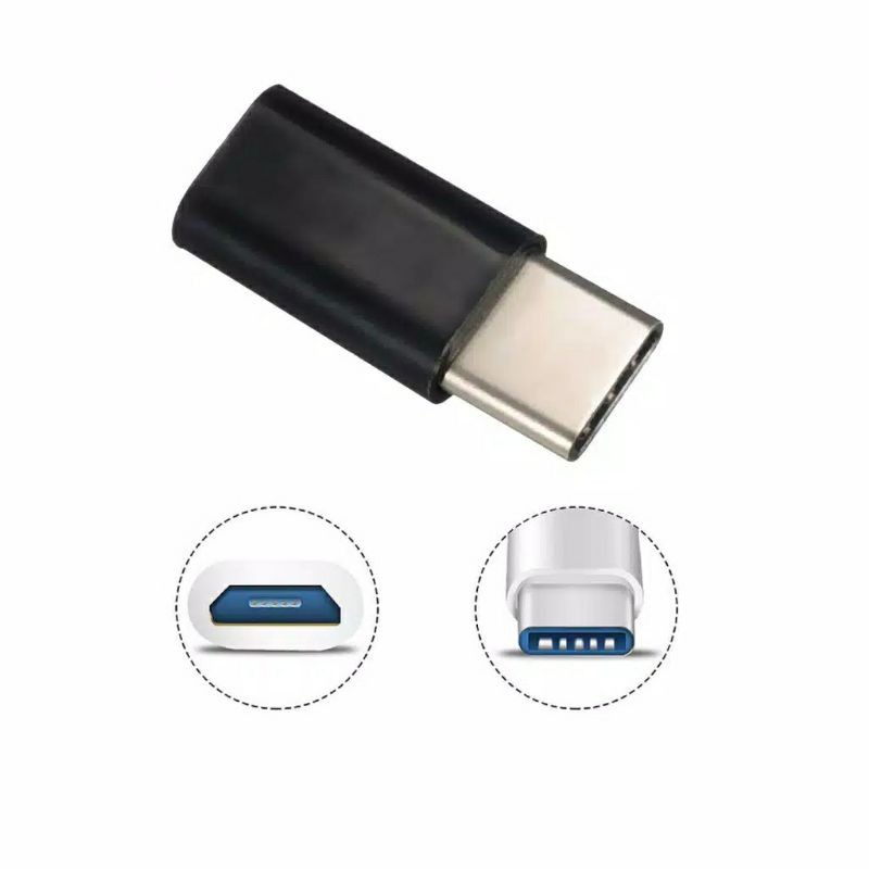 Konektor Micro USB Sambungan ke colokan type C Adepter tipe C Converter USB C