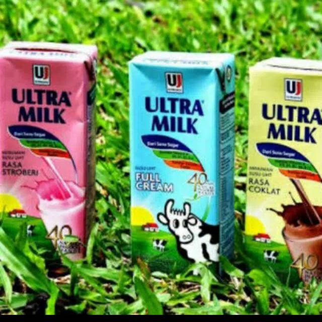 

Susu ultra milk 200 ml per dus varian rasa strawberry/full cream/ coklat