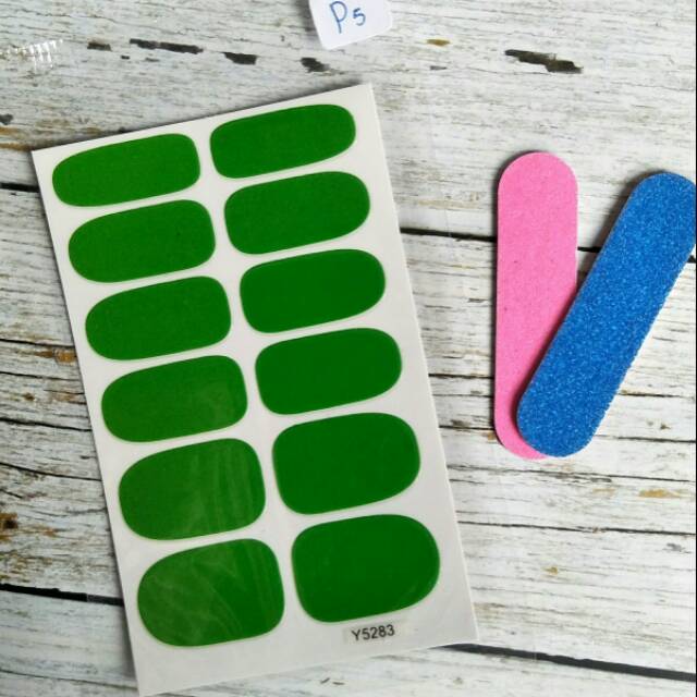 Nail sticker/stiker kuku polos Green [P5]