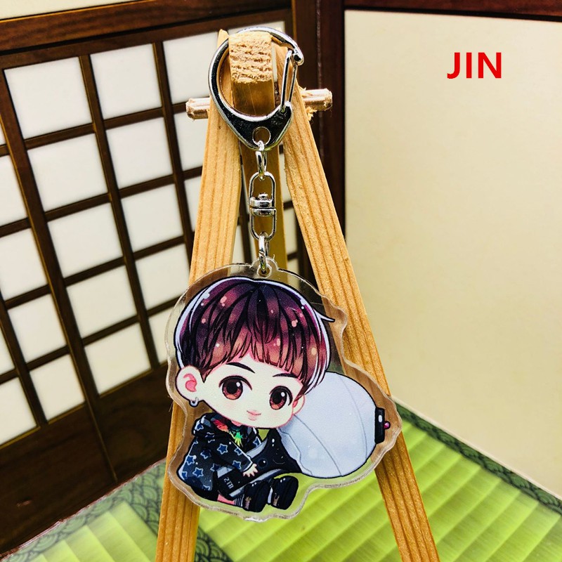 [Bayar Di Tempat]Cute Kpop BTS Bangtan Boys Acrylic Keychain Keyring gantungan kunci