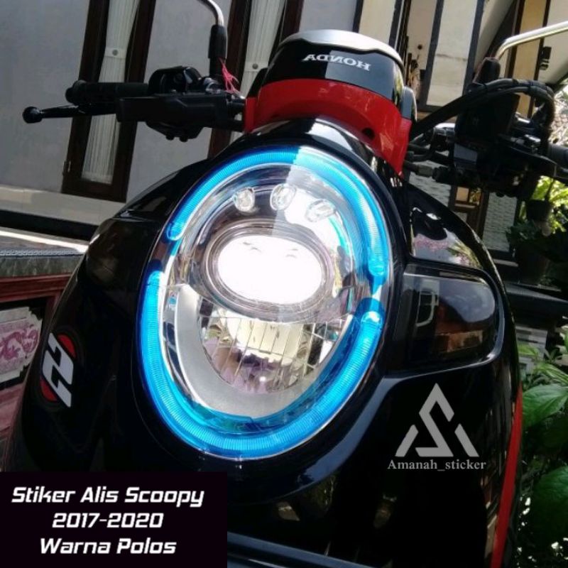 Stiker Lampu Alis Scoopy 2017-2020 warna RGB/Pelangi / Sticker Alis Scoopy warna polos