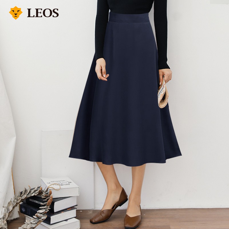 LEOS Original Long Flare Skirt Rok A Line Panjang  Elegan 
