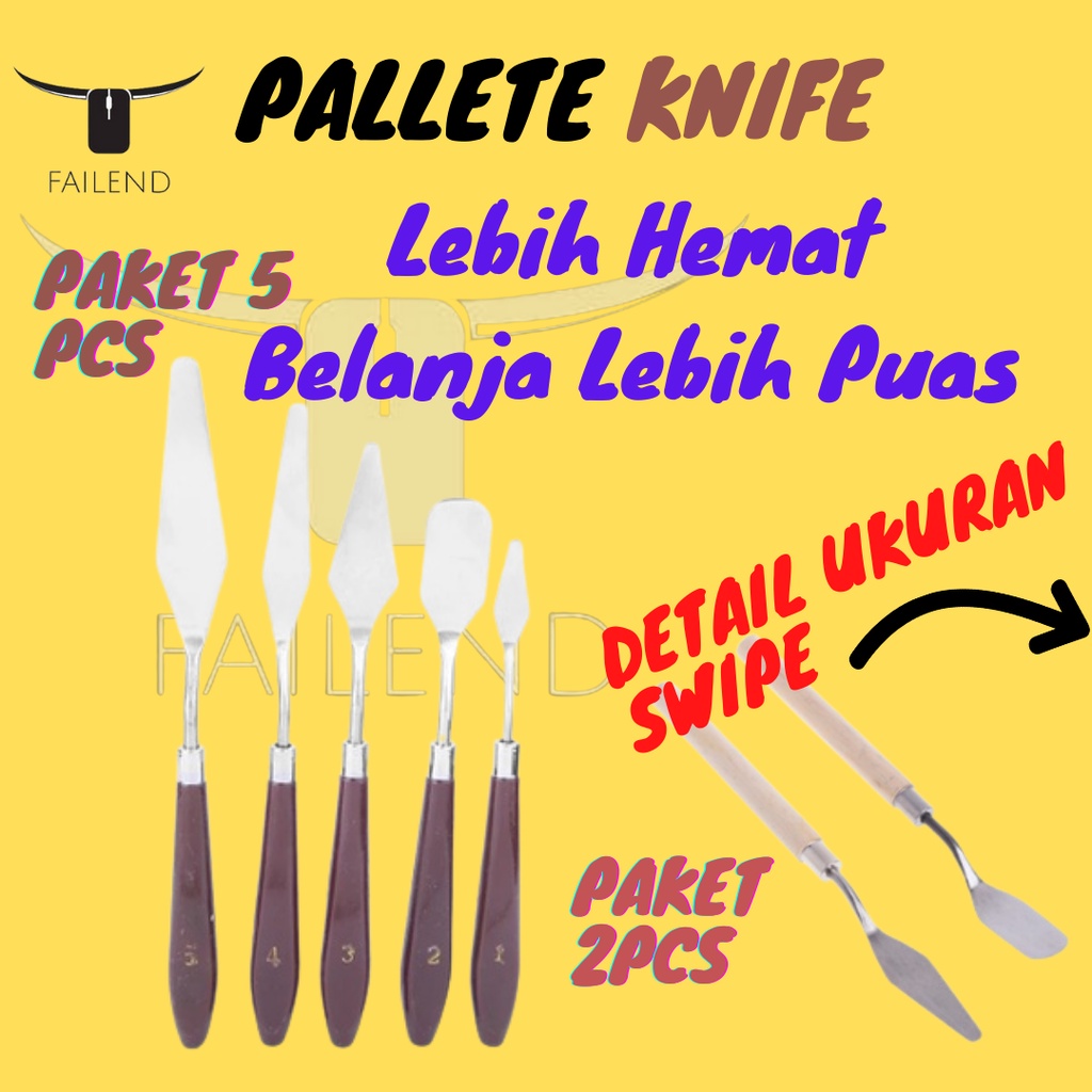 PALETE KNIFE PALLETE SET PALETTE 5 PCS 2 PCS PISAU SPATULA DEKORASI KUE LUKIS UKIR ART PALET CAKE PAINTING PAINT