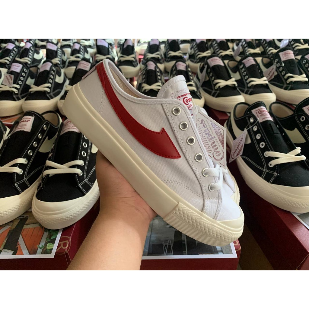 [ORIGINAL] Compass Gazelle Low Black White / Black Gum / Cappucinno / White Red / Cream / White Blue