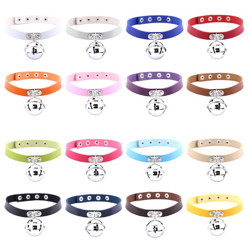 Siy Kalung Choker Bahan Kulit Imitasi 16 Warna Gaya Gothic Punk Rock Untuk Wanita