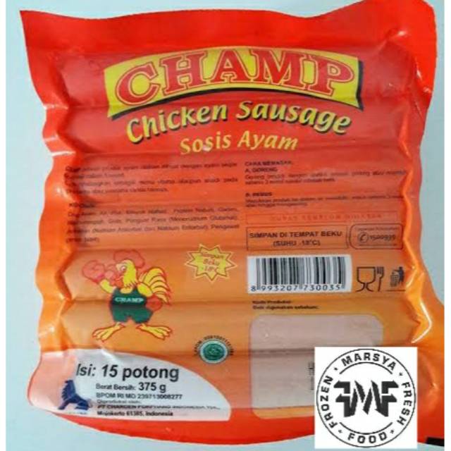 

Champ sosis ayam 375gr isi 15pcs