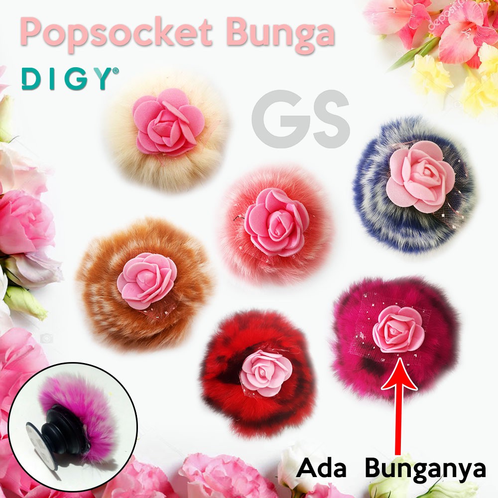 Popsocket Bunga Pom Pom pop socket 3D