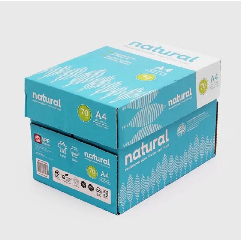 

Kertas HVS Natural A4 70 gr 1 box 5 Rim