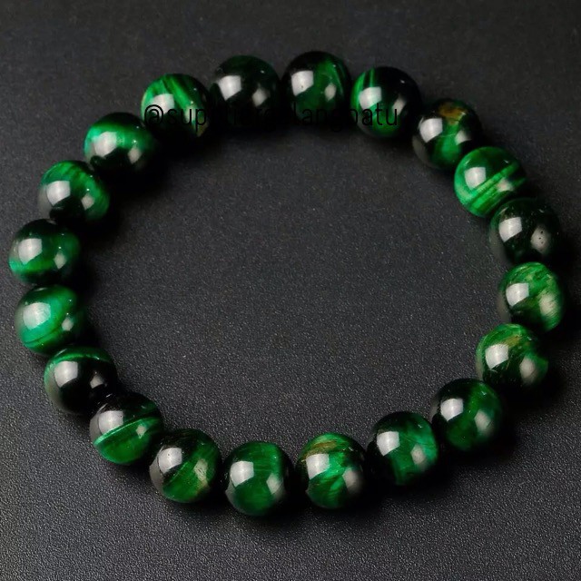 Natural tiger eye green hijau 6mm 8mm 10mm biduri sepah hijau