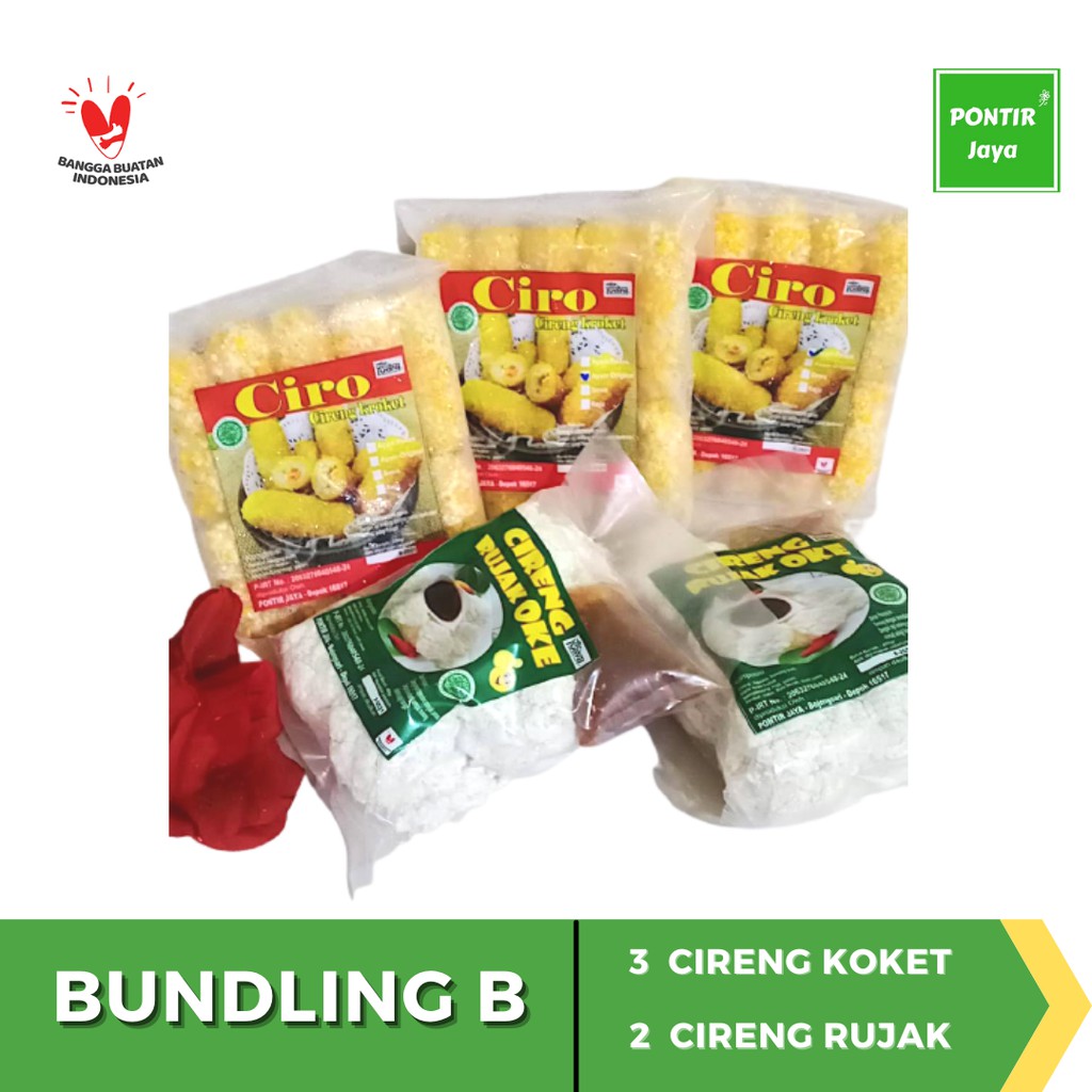 

Paket Bundling B | 3 Cireng Kroket (CIRO) dan 2 Cireng Rujak Promo Hemat Murah Cemilan Pontir Jaya